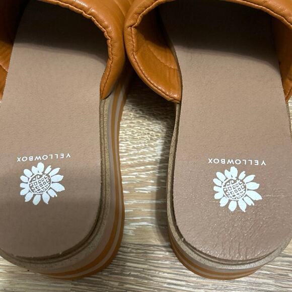 YELLOW BOX NWOB Arber Platform Wedge Sandals Rust Brown Size 7.5 - Picture 5 of 10